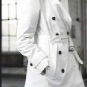 Anthropologie meadow rue off white trench coat